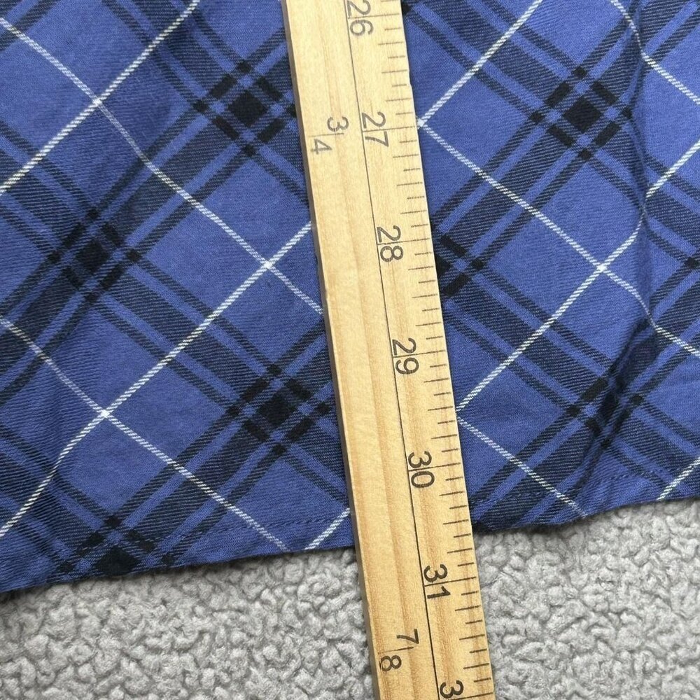 J Jill Shirt Womens Medium Tall Blue Plaid Button Front Tunic 100% Cotton - Picture 12 of 14